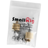 Plastic bag holding gold and silver screw thread adapters