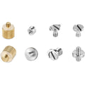Gold and silver screw thread adapter set with multiple connector heads