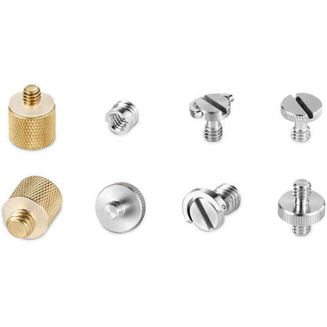 Gold and silver screw thread adapter set with multiple connector heads