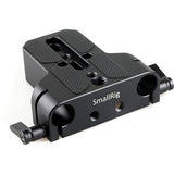 15mm LWS clamp baseplate, textured top plate with elongated slots and threaded posts