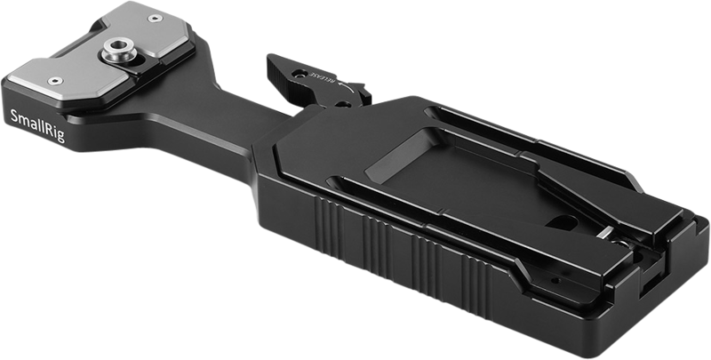 Black QR tripod plate with quick-release clamp and mounting base