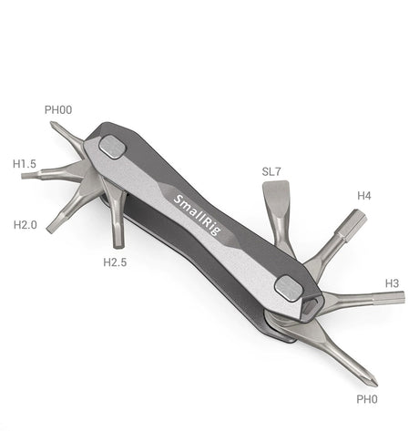Multitool metalic pentru cameră și gimbal, cu capete în cruce și șuruburi