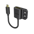 Ultra-slim HDMI adapter, black body with HDMI port and short cable