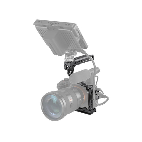 Half cage kit with monitor mount and dual handgrips, silver/gray