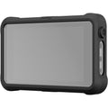 Black silicone screen protection case with button and port cutouts