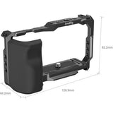 Side view of camera cage frame with textured right handle grip, black metal for Sony ZV-E10