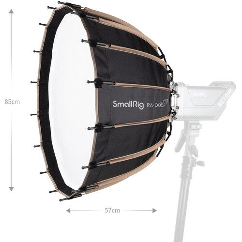 RA-D85 parabolic softbox with white interior, size marked 85 cm x 57 cm