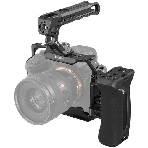 Camera rig cage with top handle and monitor mount for Sony A7 IV/A7S III