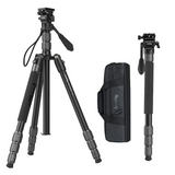 SmallRig 2-in-1 video tripod with fluid head and black carry case