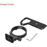 SmallRig rotating camera mount bracket with circular ring, screws, and Allen key
