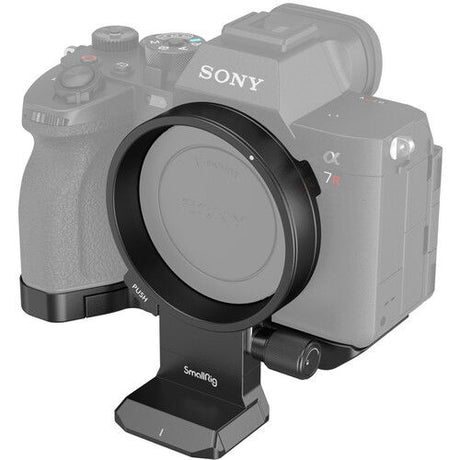 Rotating horizontal-vertical camera mounting plate kit on a Sony mirrorless camera