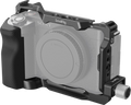 Camera cage kit with top handle and accessory mounting holes, dark gray