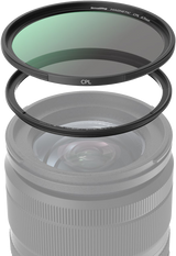 67mm magnetic CPL filter mounted on adapter ring