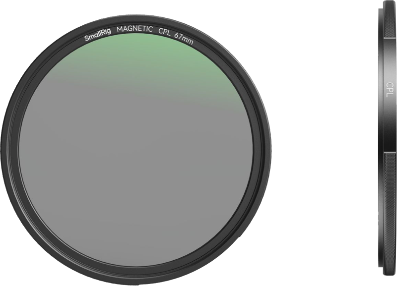 67mm magnetic CPL filter, edge view with CPL marking