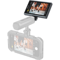 Wireless video monitor with phone mount, showing a screen on a top bracket