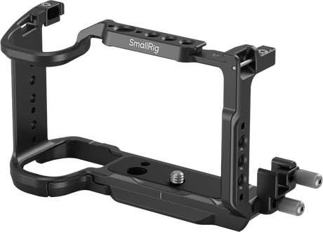 Sony ZV-E10 II camera cage frame with mounting holes and dual side knobs