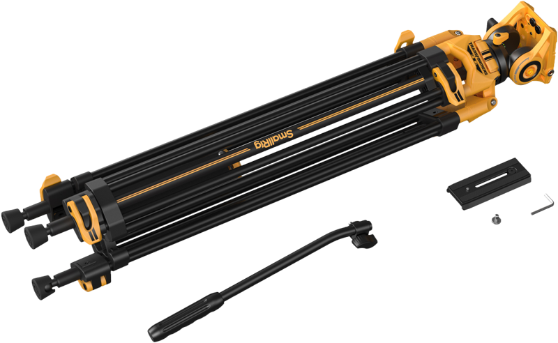 SmallRig 5523 Video Tripod with Heavy-Duty Fluid Head AD-01 (BumbleBee Edition）