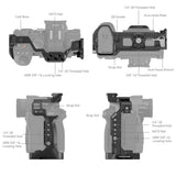 Cage with cold shoe, NATO rail, QD socket and multiple 1/4-20 & 3/8-16 threaded holes