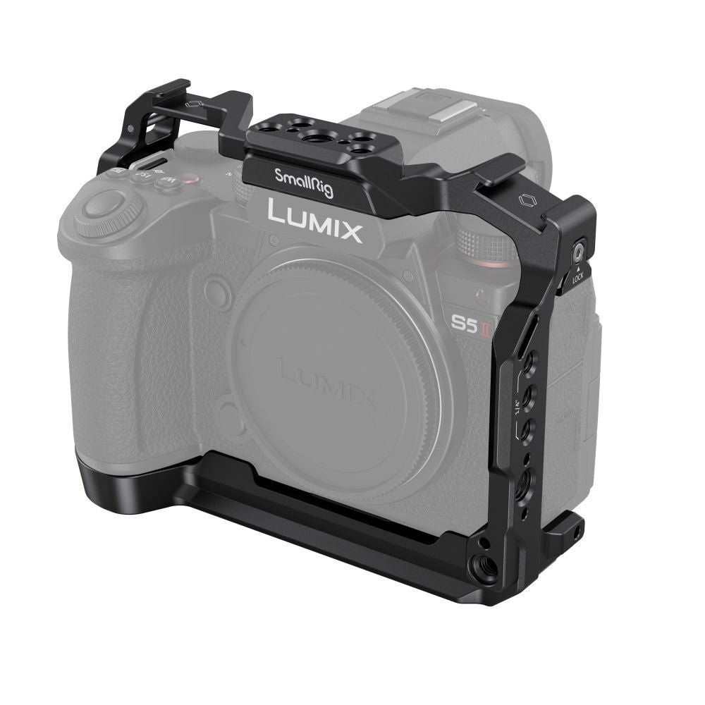 SmallRig cage for Panasonic LUMIX S5 II camera, black metal rig with mounting rails