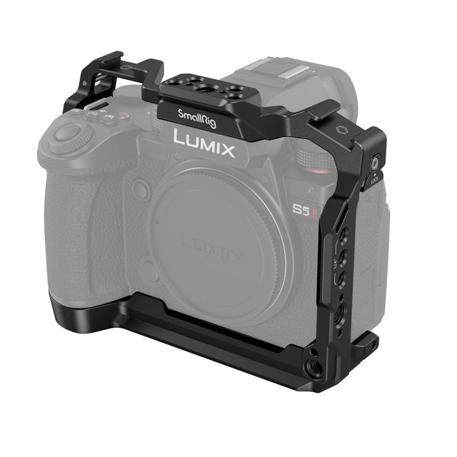 SmallRig cage for Panasonic LUMIX S5 II camera, black metal rig with mounting rails