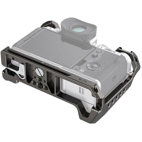 Camera cage for Fujifilm X-T4 with top cold-shoe plate and side cutouts (gray/black)