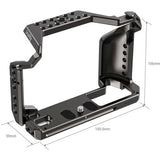 Open frame camera cage for Fujifilm X-T4 with top rail and mounting holes (black)