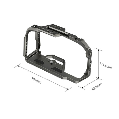 Full cage frame with labeled dimensions: 191mm x 114.5mm x 82.3mm