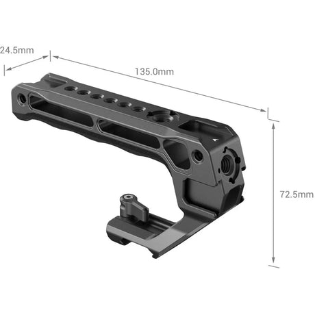NATO rail handle bracket, 135mm long with 72.5mm height; dark gray