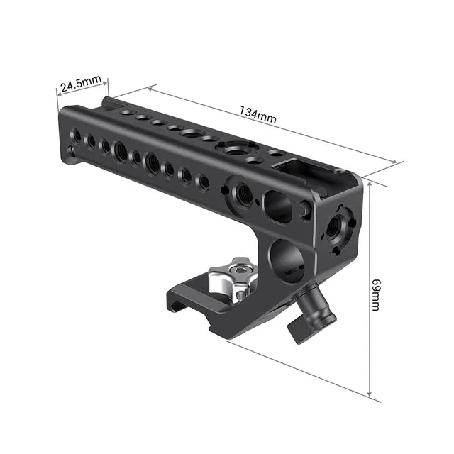 NATO top handle size 134x69x24.5mm, matte black, mounting holes