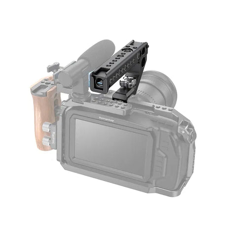 NATO top handle mounted on camera top with quick-release style clamp