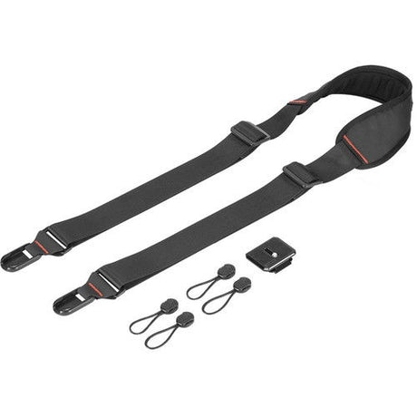 Curea aparat foto cu placă quick release și elemente de fixare, curele negre