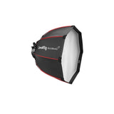 RA-D30 mini parabolic softbox open view, black shell with white inner diffuser panel