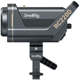 RC220D point-source LED video light side view with front diffuser and control handle