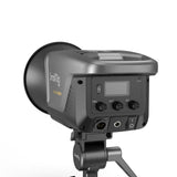 Bicolor COB video LED light side view with control panel and LCD screen