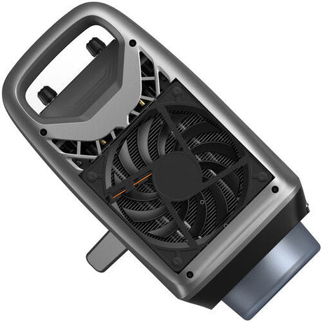 RC 350D LED video light rear with cooling fan vents and mounting base