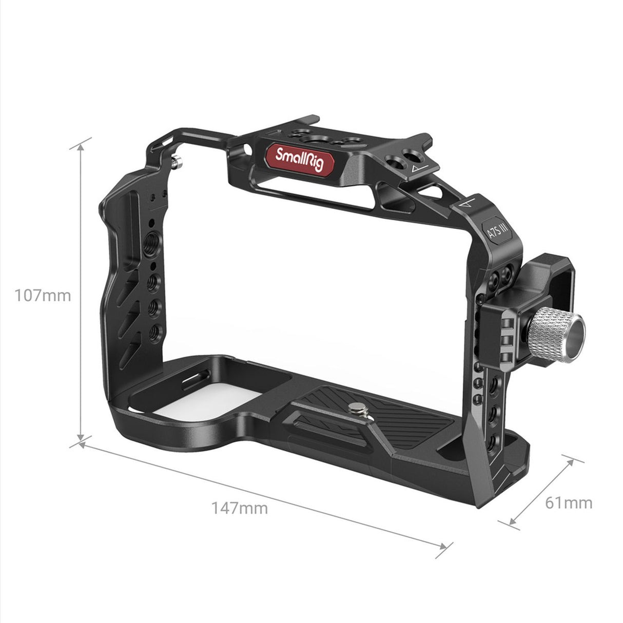 Cușcă SmallRig pentru Sony A7S III, bază inferioară cu suporturi laterale și șină