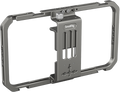 Universal mobile phone cage with metal frame, mounting slots and side openings