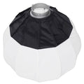 85cm softbox lantern with Bowens mount, black fabric panels and central reflector ring