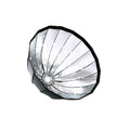 70 cm parabolic softbox with grid, Bowens mount; silver interior panels