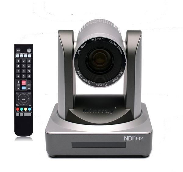 Single PTZ camera on NDX docking base with black remote control