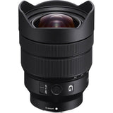 Obiectiv Sony FE 12-24mm f/4 G, față frontală cu element optic vizibil