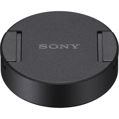 Round black lens cap with SONY logo