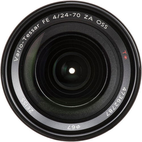 Front lens element view of FE 4/24-70mm ZA OSS Vario-Tessar with glass center