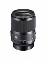 Black 35mm f/1.4 lens with front element glass and ribbed focus ring, aperture dial