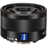35mm F2.8 Sonnar E-mount lens, black barrel with textured focus ring