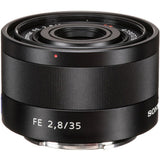 FE 2.8/35 E-mount lens, black barrel with red alignment mark