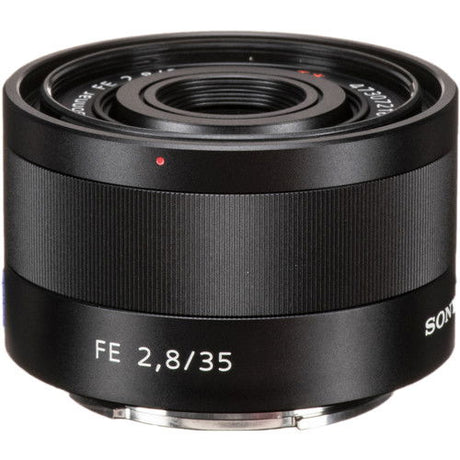 FE 2.8/35 E-mount lens, black barrel with red alignment mark