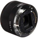 Front glass opening of FE 2.8/35 lens with metal mount contacts