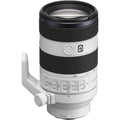 Obiectiv foto Sony FE 70-200mm, negru-gri, zoom, inel frontal vizibil.