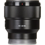 Obiectiv foto Sony FE 85mm, corp negru mat, montură metalică inferioară